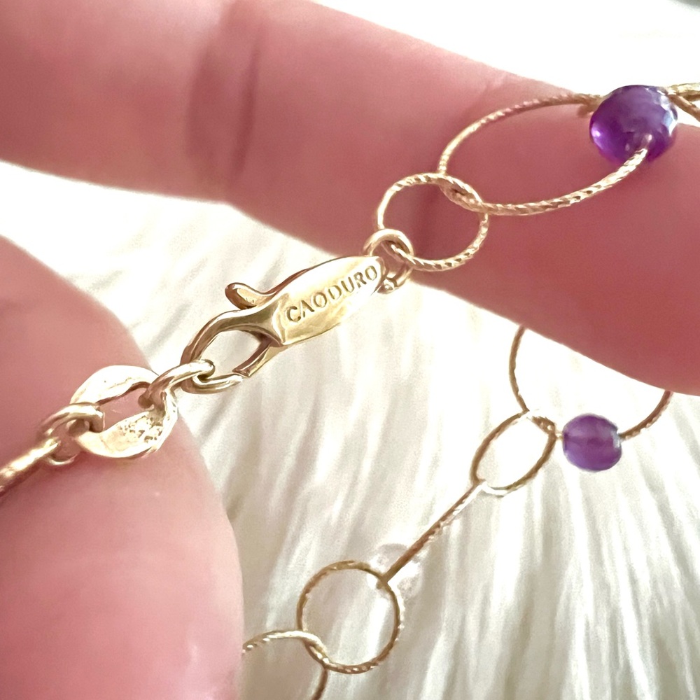 14k gold CAODURO Italian Luxury bracelet rings/circles - Picture 8 of 13